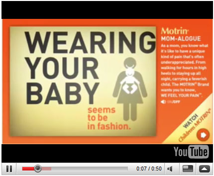 Motrin Mom Babywearing Ad