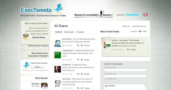 Web ExecTweets Web ExecTweets