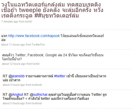 Twitter ล่ม! เล่นเอาคนติด Twitter หายใจไม่คล่อง :)