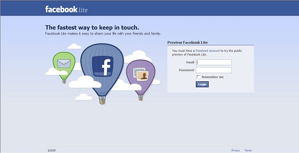Facebook Lite Login