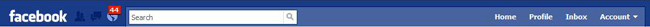 new facebook top menu