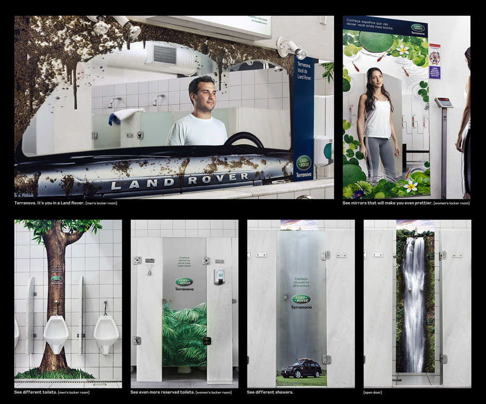 โฆษณา Land Rover ในห้องน้ำ