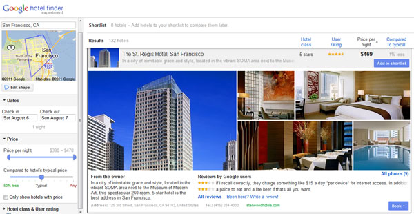 Google Hotel Finder