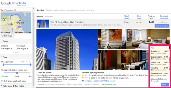 Google Hotel Finder