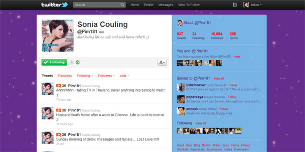 Twitter Sonia Couling