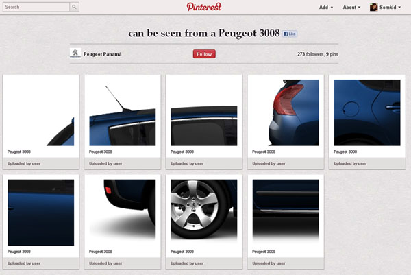 เปอโยต์จัดเกมส์หาส่วนที่หาย ใน Pinterest