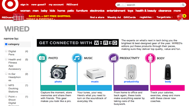 ห้าง Target จับมือนิตยสาร Wired ขายสินค้าที่รีวิวว่าเจ๋ง!