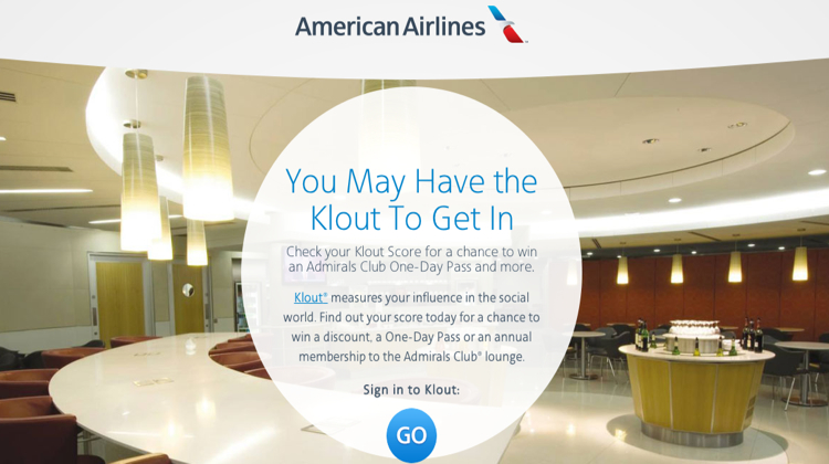 อเมริกันแอร์ไลน์ ใช้แต้ม Klout เข้าคลับฟรีที่สนามบิน