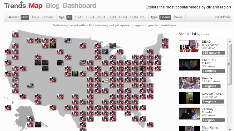 YouTube เนรมิต Trends Map บอกได้วิดีโอนี้กำลังฮิตที่ไหน