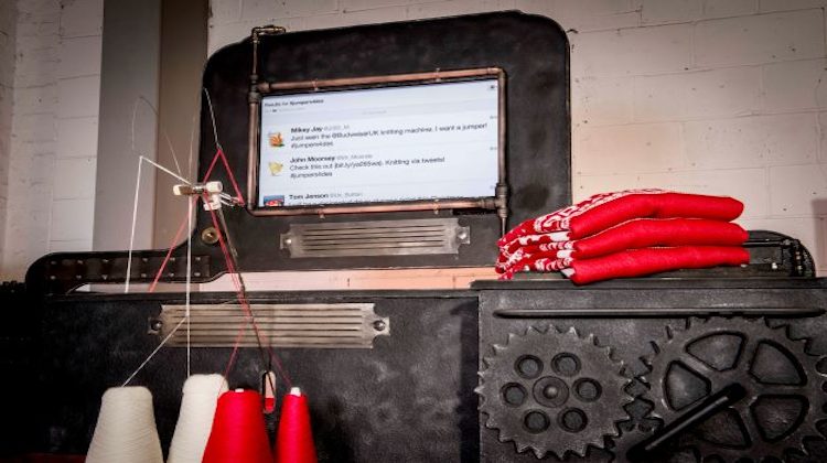 Twitter powered knitting machine unveiled