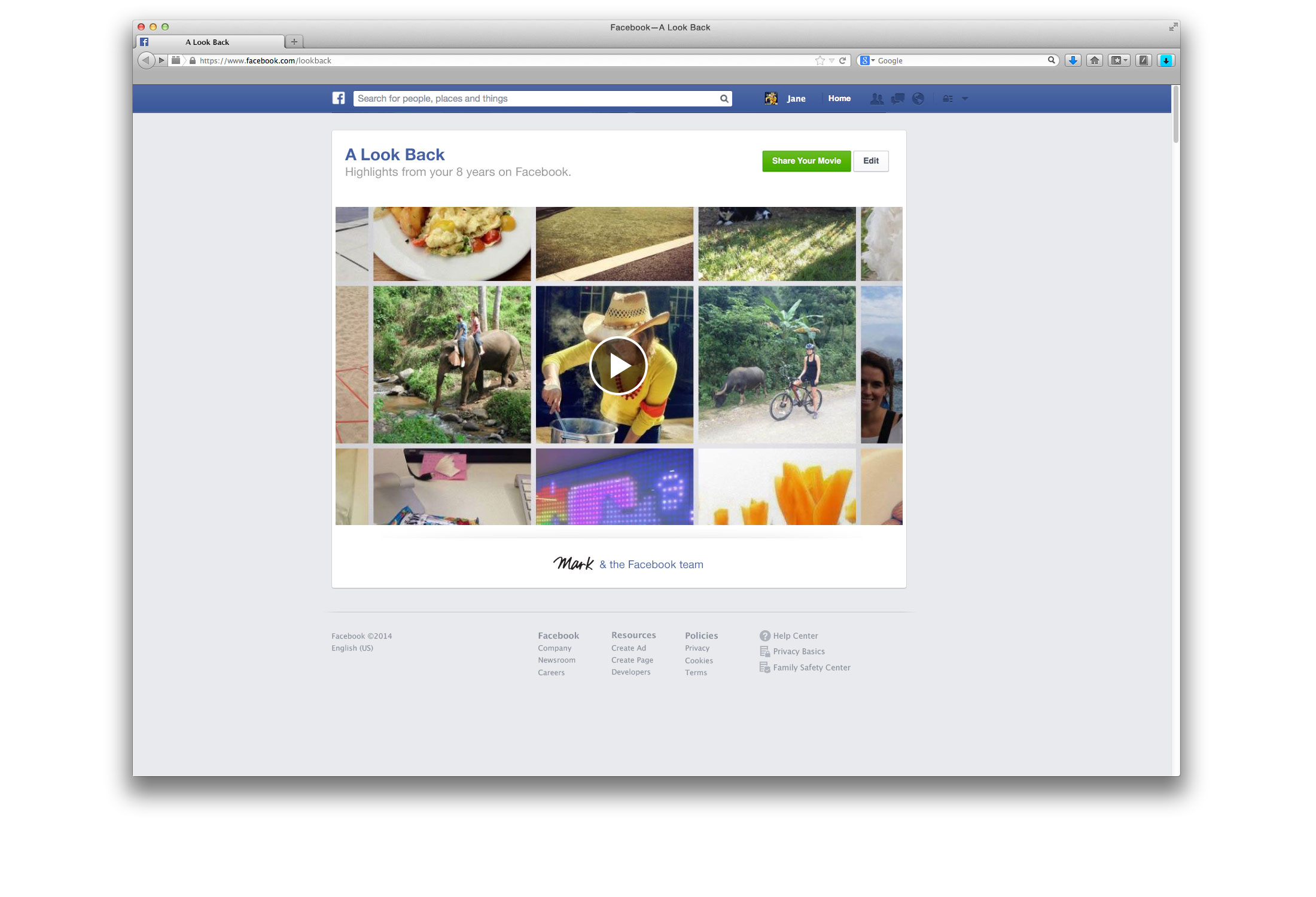 News Feed Look Back