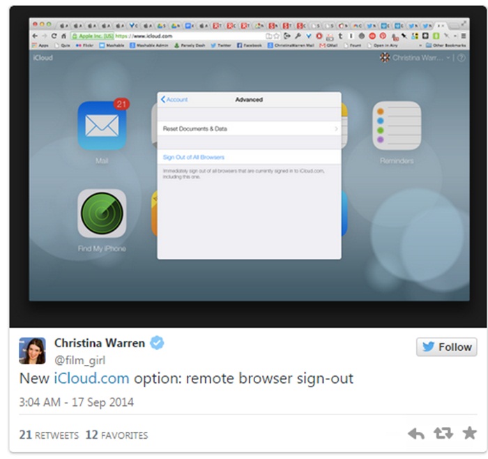 iCloud resign feature