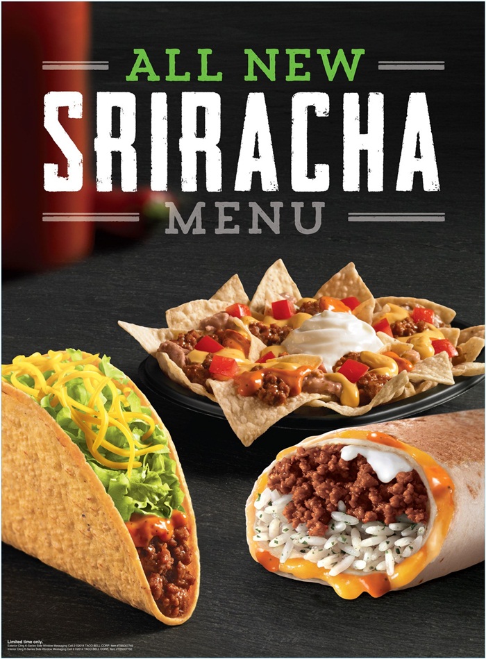 sriracha menu