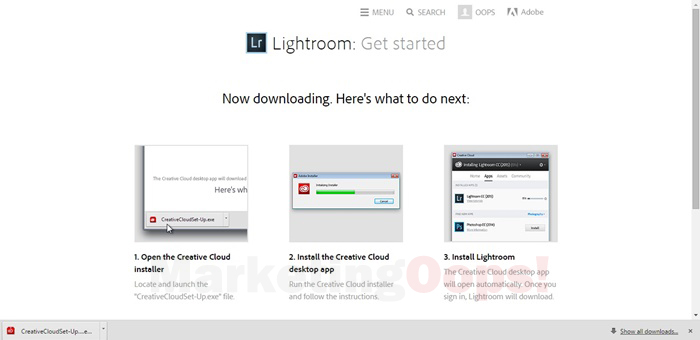 หน้า Install CC Desktop Apps