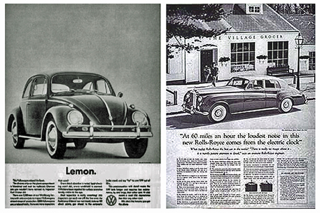 โฆษณา Lemon ของ Bernbach และ Rolls-Royce ของ Ogilvy