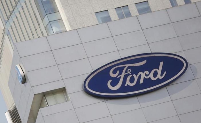A Ford logo is pictured at a store of the automaker, in Mexico City