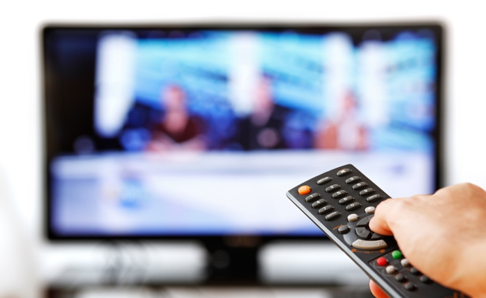 TV Remote Isolated on White.