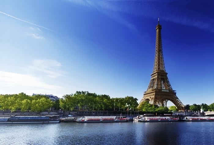 Seine in Paris with Eiffel tower
