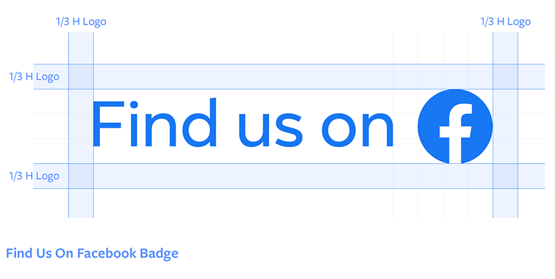Facebook-brand-guideline การใช้ find us on facebook