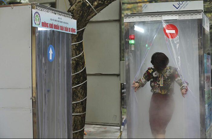 mobile disinfectant cabin