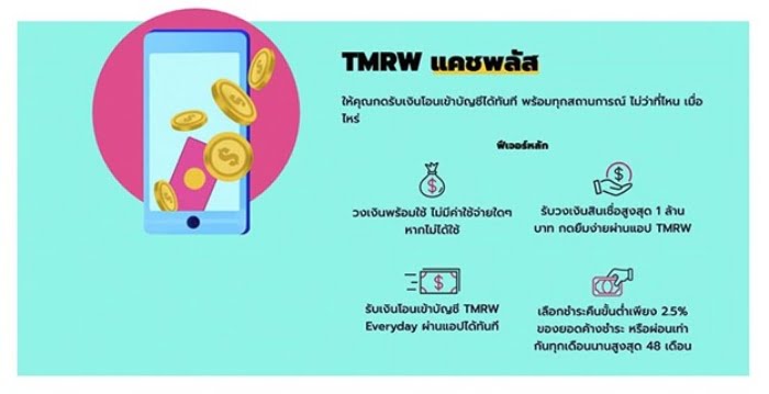 แคชพลัสเงินสดพร้อมใช้ TMRW