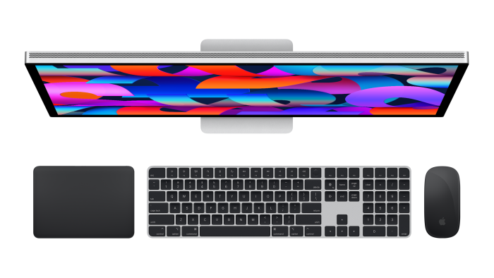 Apple Studio Display with Magic Trackpad Keyboard Mouse